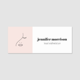 Minimalistisches Gesicht Beauty Logo Makeust Künst Namensschild