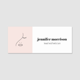 Minimalistisches Gesicht Beauty Logo Makeust Künst Namensschild