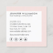 Minimalistisches Gesicht Beauty Logo Makeust Künst Quadratische Visitenkarte (Rückseite)
