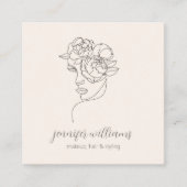 Minimalistisches Gesicht Beauty Logo Makeust Künst Quadratische Visitenkarte (Vorderseite)