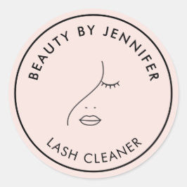 Minimalistisches Gesicht Beauty Logo Makeust Künst Runder Aufkleber