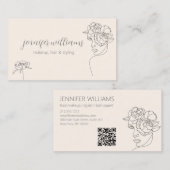 Minimalistisches Gesicht Beauty Logo Makeust Künst Visitenkarte (Vorne/Hinten)