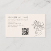 Minimalistisches Gesicht Beauty Logo Makeust Künst Visitenkarte (Rückseite)