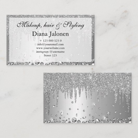 Minimalistisches Gesicht Beauty Logo Makeust Künst Visitenkarte (Vorne/Hinten)