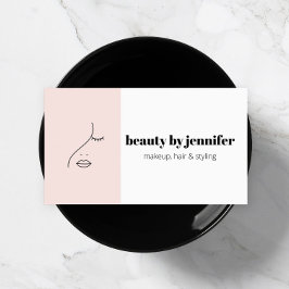 Minimalistisches Gesicht Beauty Logo Makeust Künst Visitenkarte