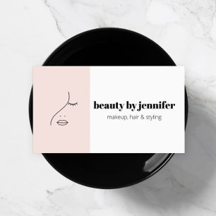 Minimalistisches Gesicht Beauty Logo Makeust Künst Visitenkarte