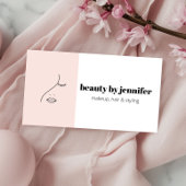 Minimalistisches Gesicht Beauty Logo Makeust Künst Visitenkarte