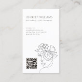 Minimalistisches Gesicht Beauty Logo Makeust Künst Visitenkarte (Rückseite)