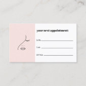 Minimalistisches Gesicht Beauty Logo Rosa Ernennun Visitenkarte (Vorderseite)