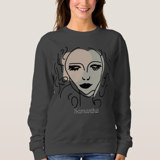 Minimalistisches Gesicht mit leiser Reflektion Sweatshirt (Vorderseite)