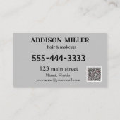 Minimalistisches Gesicht Schönheitshaar & Make-up  Visitenkarte (Rückseite)