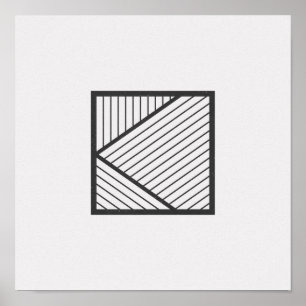 Minimalistisches gestreiftes quadratisches poster