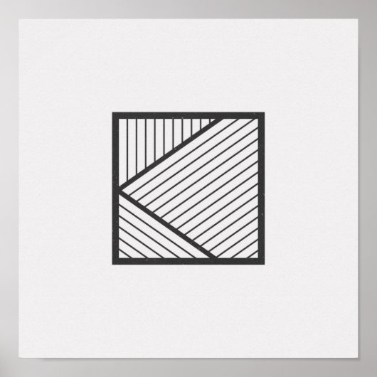 Minimalistisches gestreiftes, schwarzes und weißes poster (Vorne)