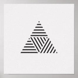 Minimalistisches gestreiftes Triangle Black and Wh Poster