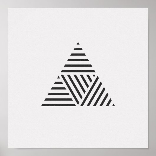 Minimalistisches gestreiftes Triangle Black and Wh Poster (Vorne)