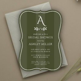 Minimalistisches gestrichenes grünes Brautparty Einladung