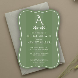 Minimalistisches gestrichenes grünes Brautparty Einladung