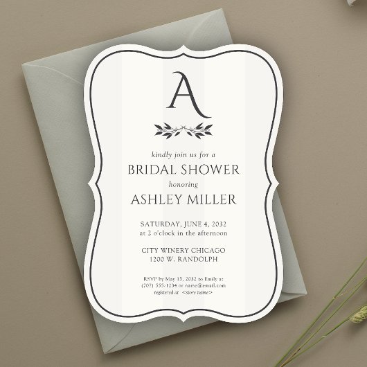 Minimalistisches gestrichenes weißes Brautparty Einladung