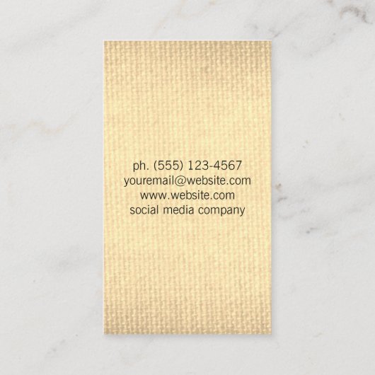 Minimalistisches Gewebe Visitenkarte (Rückseite)