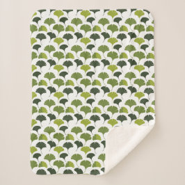Minimalistisches Ginkgo-Blatt-Muster – Naturinspir Sherpadecke