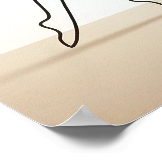 Minimalistisches Girl Dancing - Abstrakte Linie Ar Poster (Ecke)