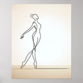 Minimalistisches Girl Dancing - Abstrakte Linie Ar Poster (Vorne)