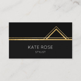 Minimalistisches Glam Golden Schwarz-weiß Geometri Visitenkarte