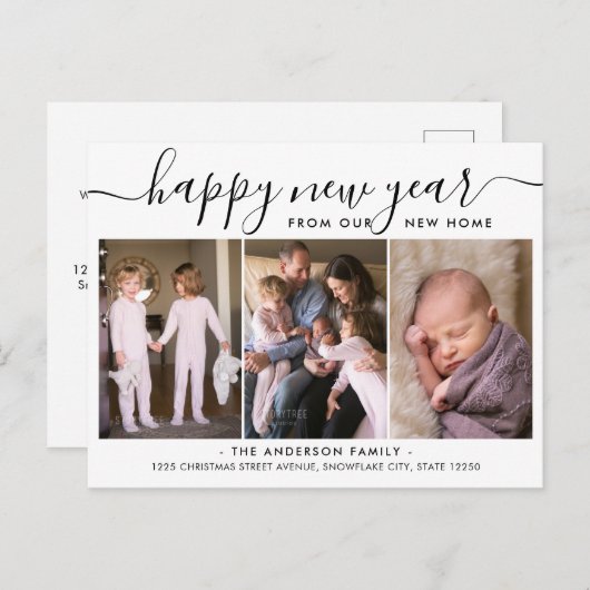 Minimalistisches Glück im 3. Foto Ankündigungspostkarte (Vorne/Hinten)