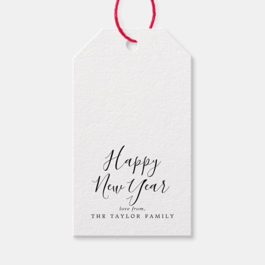 Minimalistisches Glück im neuen Jahr Geschenkanhänger (Vorderseite)