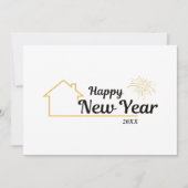 Minimalistisches Glück im neuen Jahr | Real Anwese Karte (Vorderseite)
