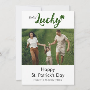 Minimalistisches Glück Kleeblatt st. Patrick's Day Feiertagskarte