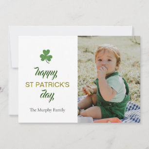 Minimalistisches Glück Kleeblatt st. Patrick's Day Feiertagskarte