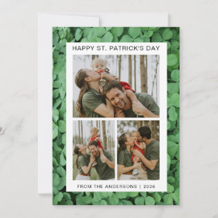 Minimalistisches Glück Kleeblatt st. Patrick's Day Feiertagskarte