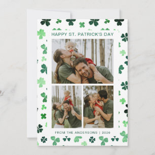 Minimalistisches Glück Kleeblatt st. Patrick's Day Feiertagskarte