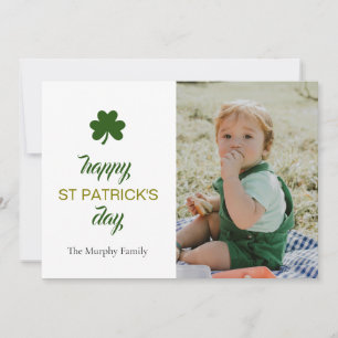 Minimalistisches Glück Kleeblatt st. Patrick's Day Feiertagskarte