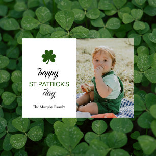 Minimalistisches Glück Kleeblatt st. Patrick's Day Feiertagskarte