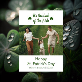 Minimalistisches Glück Kleeblatt st. Patrick's Day Feiertagskarte