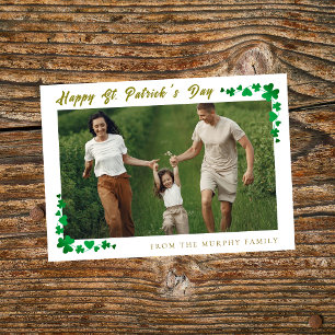 Minimalistisches Glück Kleeblatt st. Patrick's Day Feiertagskarte