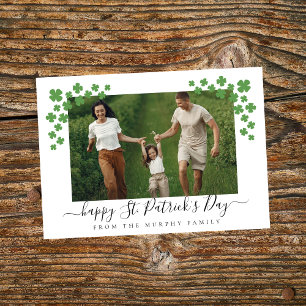 Minimalistisches Glück Kleeblatt st. Patrick's Day Feiertagskarte