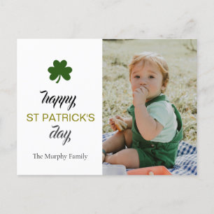 Minimalistisches Glück Kleeblatt st. Patrick's Day Feiertagspostkarte