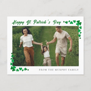 Minimalistisches Glück Kleeblatt st. Patrick's Day Feiertagspostkarte