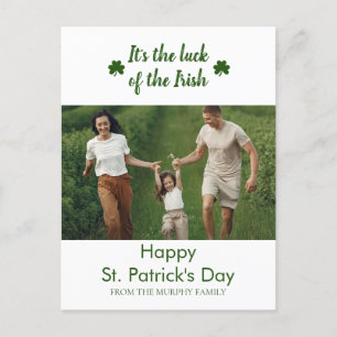 Minimalistisches Glück Kleeblatt st. Patrick's Day Feiertagspostkarte