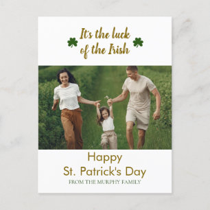 Minimalistisches Glück Kleeblatt st. Patrick's Day Feiertagspostkarte