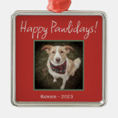 Minimalistisches Glück Pawlidays Pet Holida Ornament Aus Metall (Vorne)