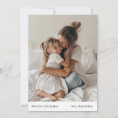 Minimalistisches Glück Weihnachten und Foto Weihna Einladung (Vorderseite)