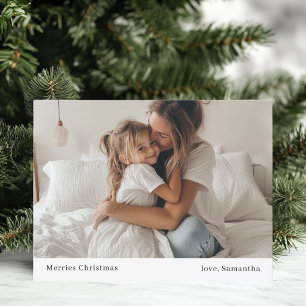 Minimalistisches Glück Weihnachten und Foto Weihna Postkarte