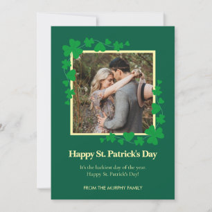 Minimalistisches Glücksklee St. Patrick's Day Foto Feiertagskarte