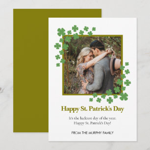 Minimalistisches Glücksklee St. Patrick's Day Foto Feiertagskarte