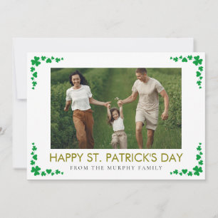 Minimalistisches Glücksklee St. Patrick's Day Foto Feiertagskarte