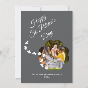 Minimalistisches Glücksklee St. Patrick's Day Foto Feiertagskarte